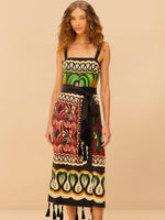 Load image into Gallery viewer, Green Coconut Tree Flow Scarf Dress
