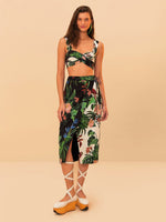 Load image into Gallery viewer, Midnight Macaw Fiesta Midi Skirt
