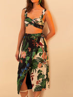 Load image into Gallery viewer, Midnight Macaw Fiesta Midi Skirt
