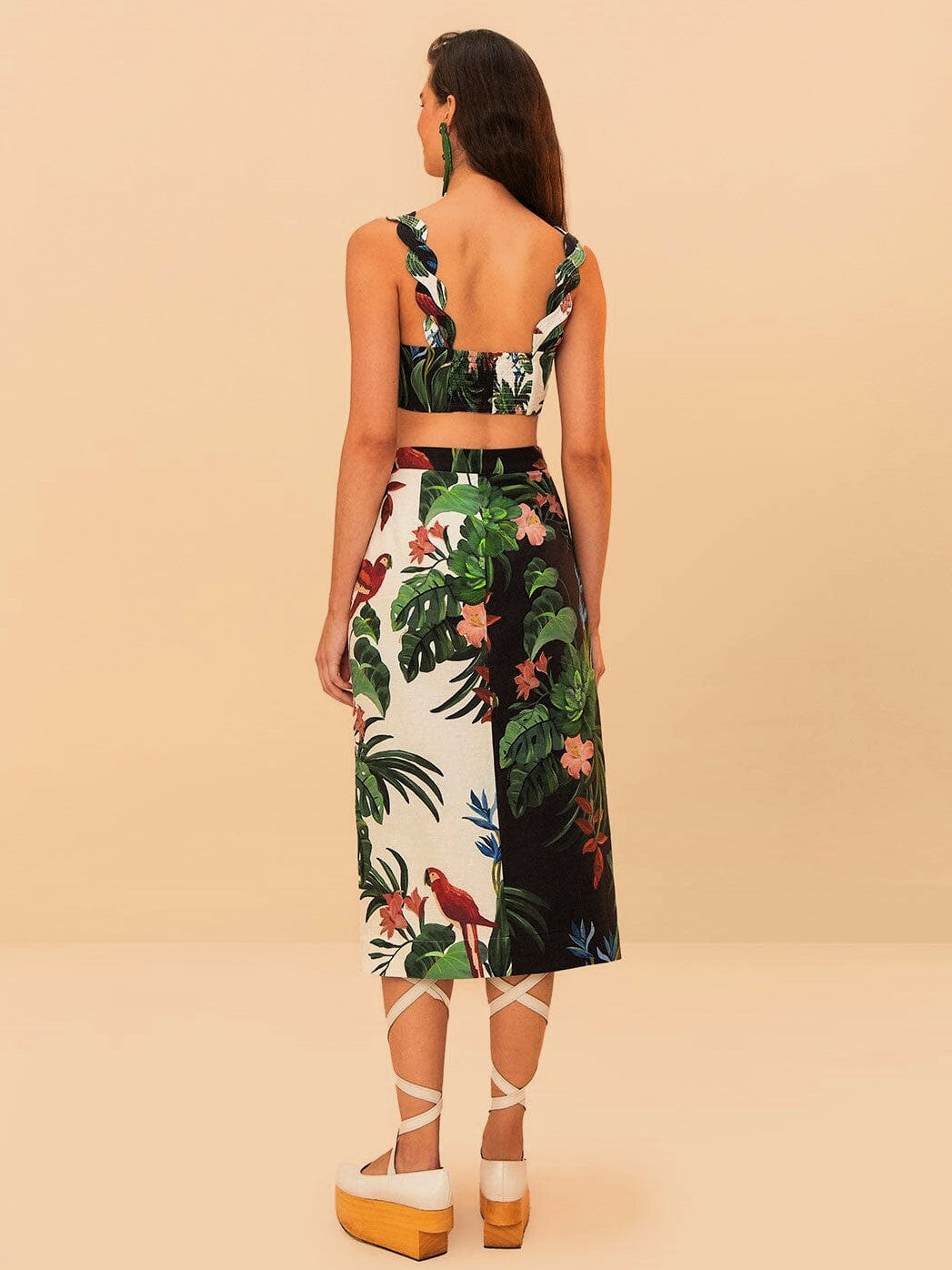 Midnight Macaw Fiesta Midi Skirt