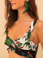 Load image into Gallery viewer, Midnight Macaw Wavy Crop Top
