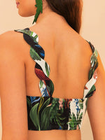 Load image into Gallery viewer, Midnight Macaw Wavy Crop Top
