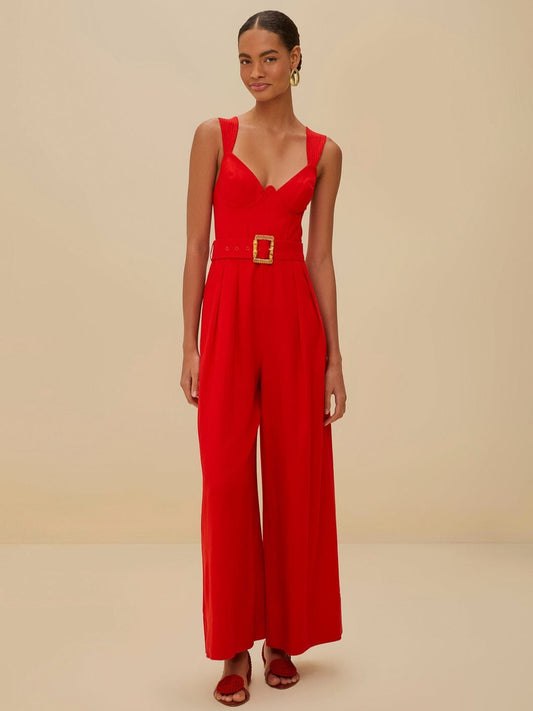 Red Sleeveless Maxi Jumpsuit