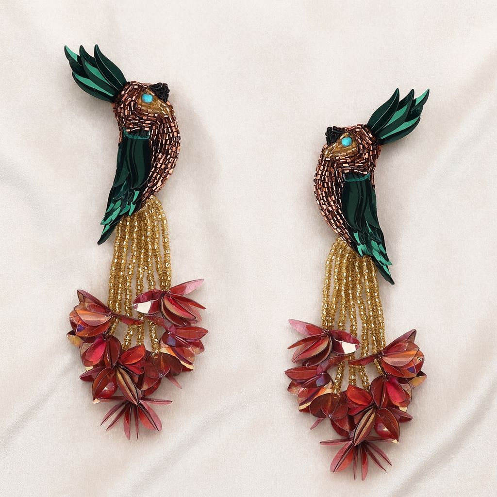 Bird Of Paradise Earrings Bronze