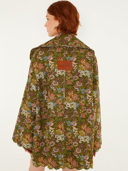 Farm Rio Floral Jacquard Peacoat