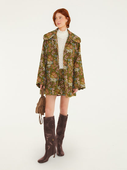 Farm Rio Floral Jacquard Peacoat