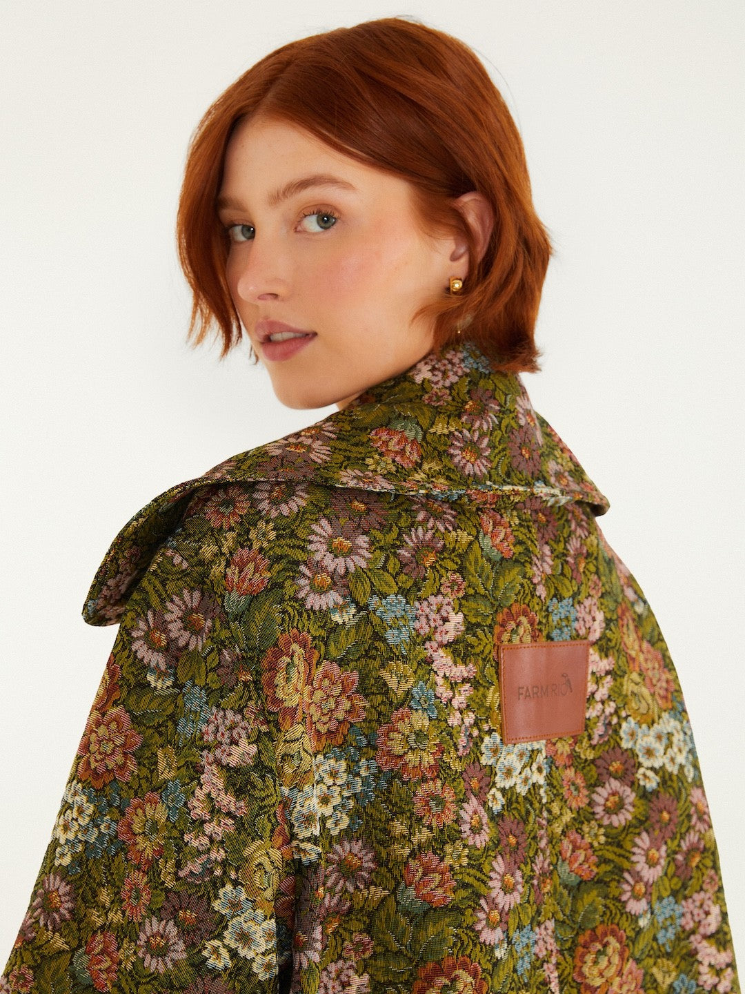Farm Rio Floral Jacquard Peacoat