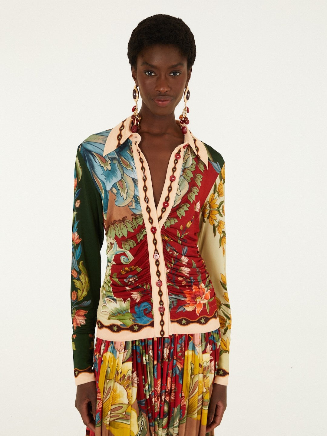 Farm Rio Lunar Boho Collared Shirt