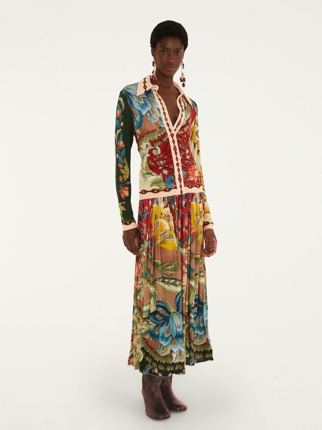 Farm Rio Lunar Boho Collared Shirt