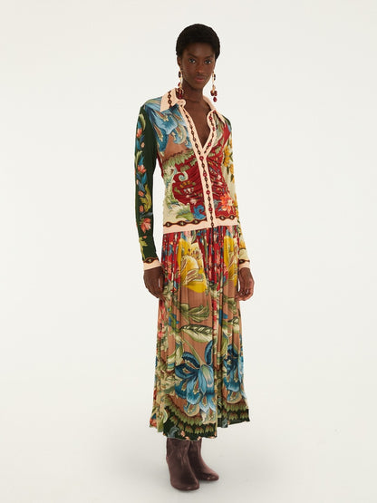 Farm Rio Lunar Boho Collared Shirt