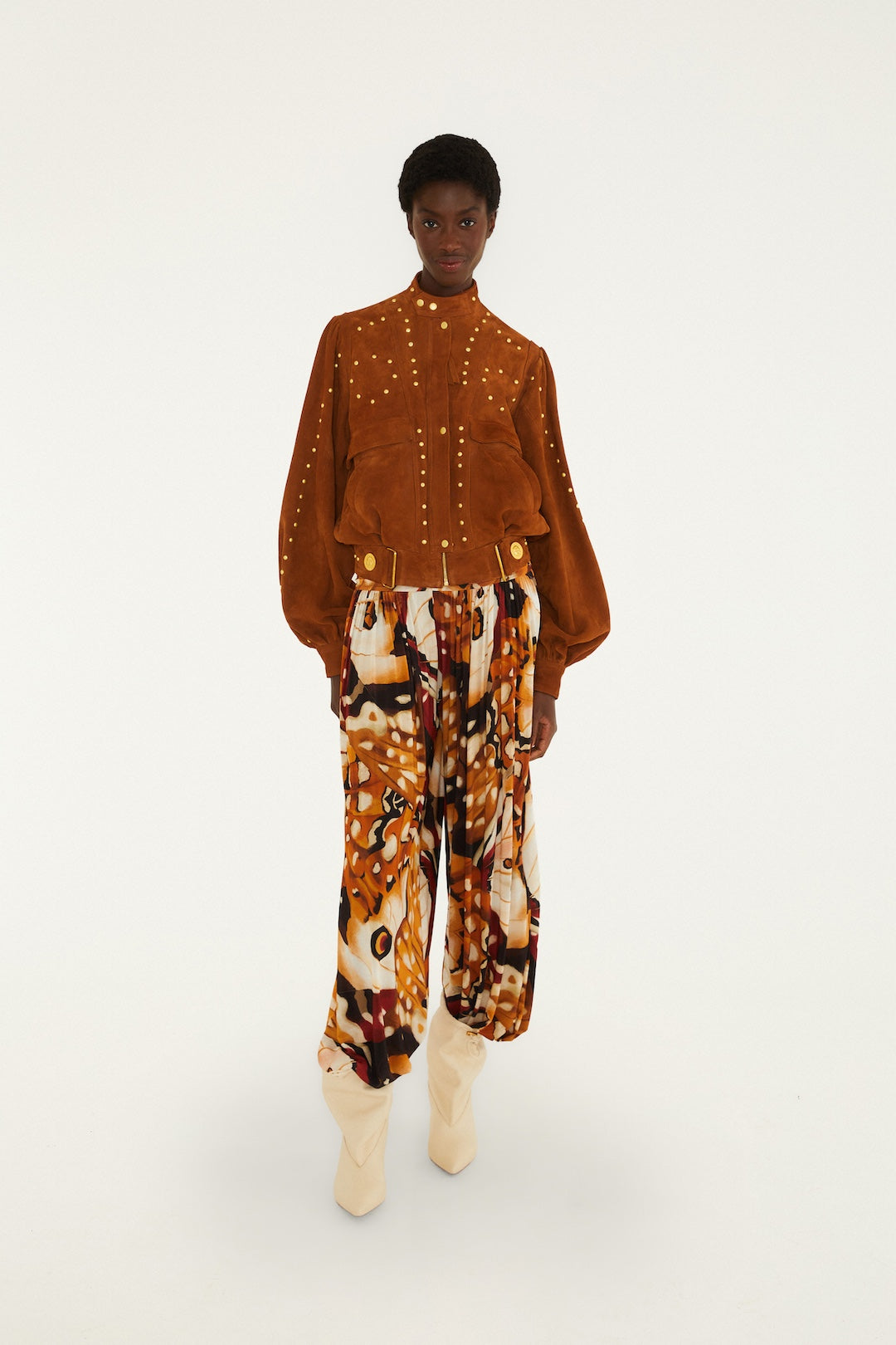 Farm Rio Riveted Buttoned Suede Jacket Size S