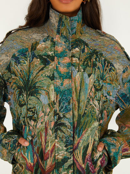 Farm Rio Petrichor High Neck Jacquard Jacket