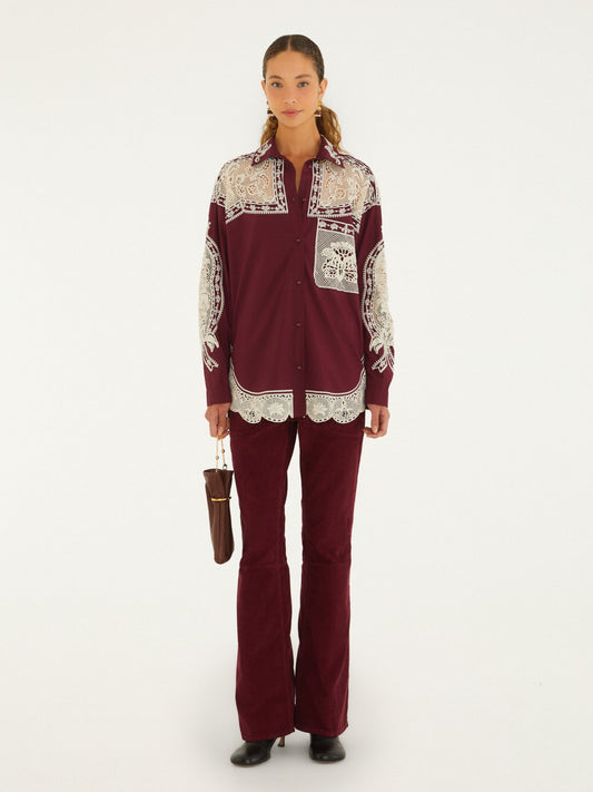 Farm Rio Studded Corduroy Trousers