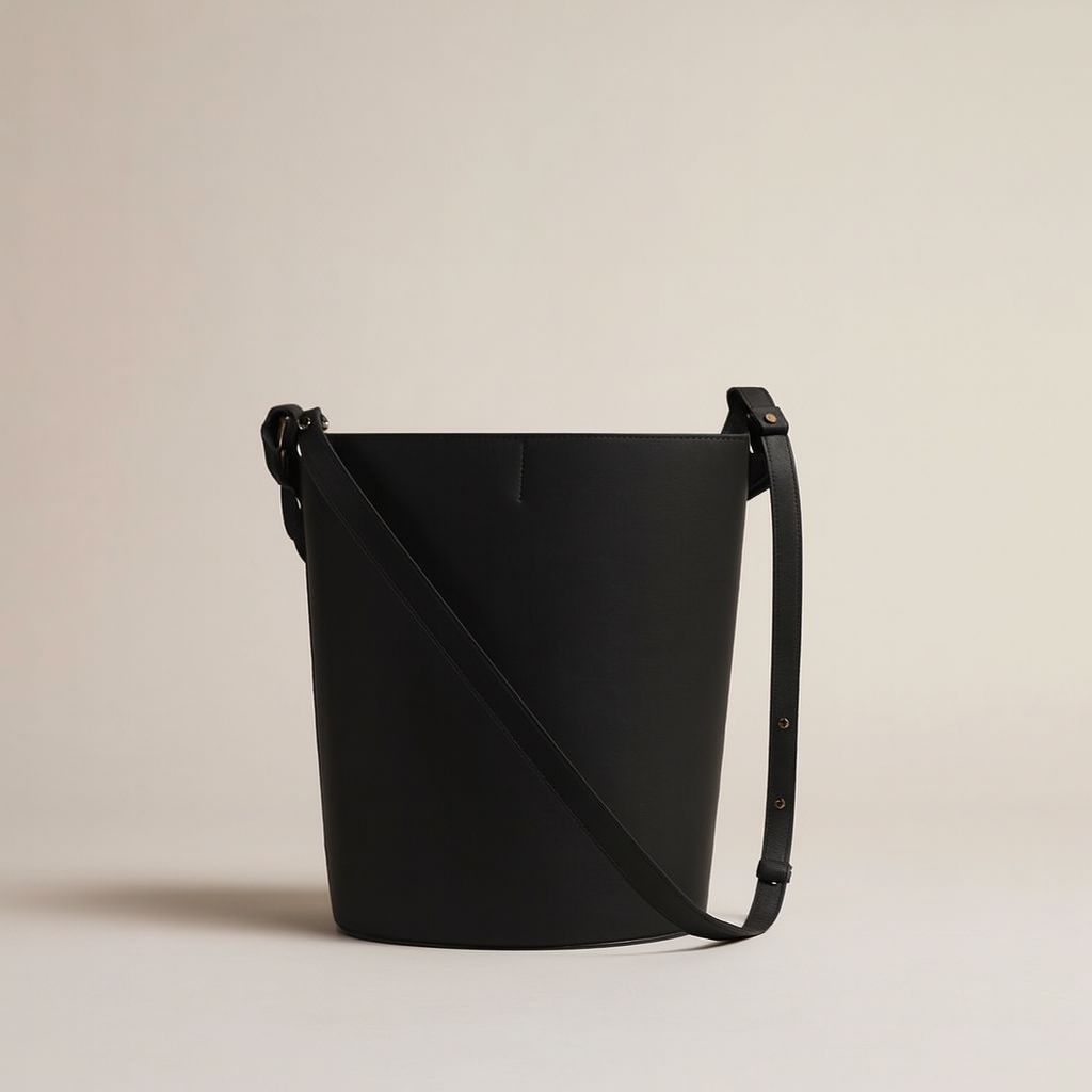 Louise Large Black Bucket Bag