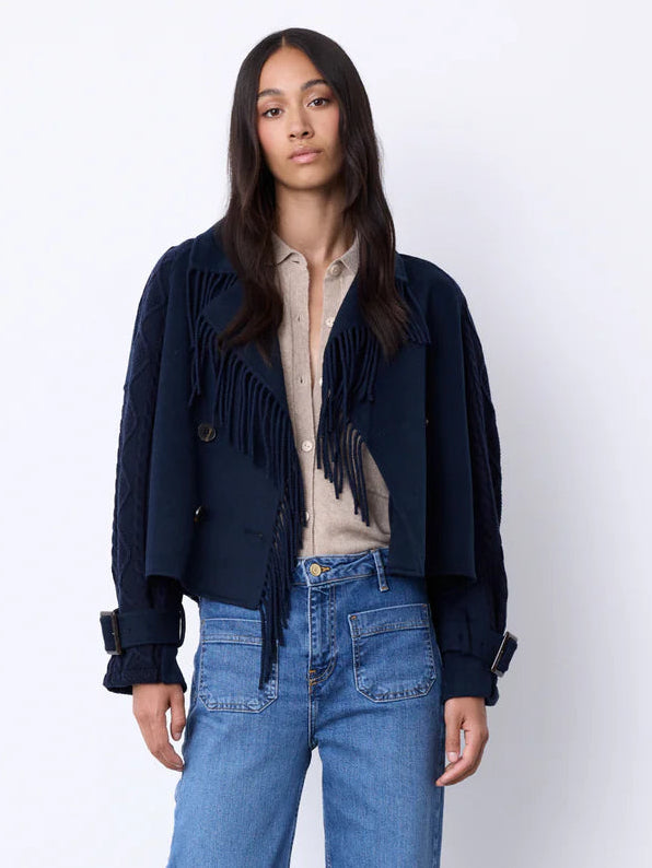 Kassia wool trench coat Navy