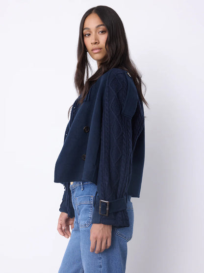 Kassia wool trench coat Navy