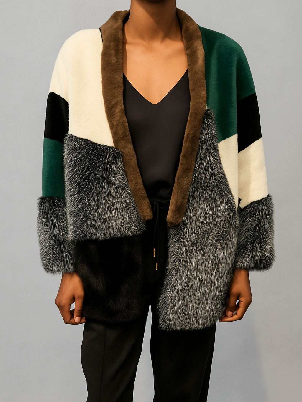 Faux Fur Multi Color Coat