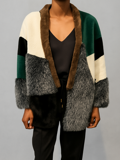 Faux Fur Multi Color Coat