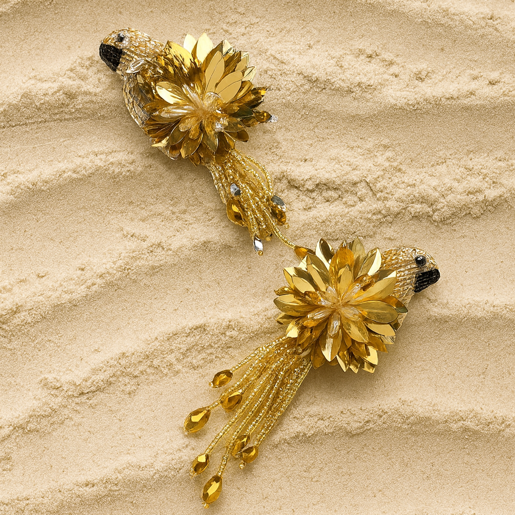 Parrot Earrings Gold