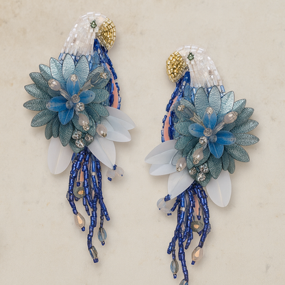 Parrot Earrings Denim