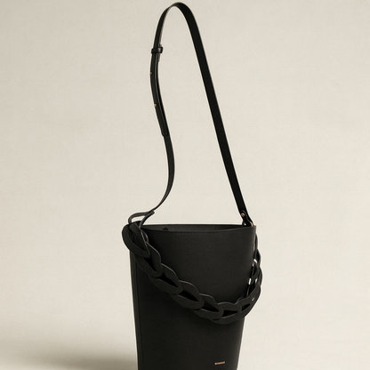 Louise Large Black Bucket Bag