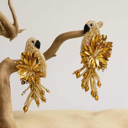 Parrot Earrings Gold