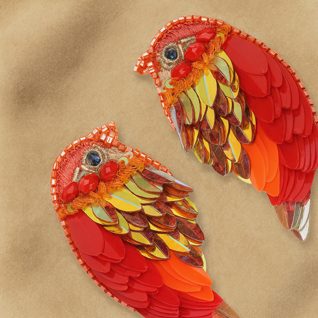 Robin Earrings Red