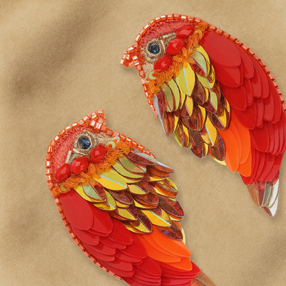 Robin Earrings Red