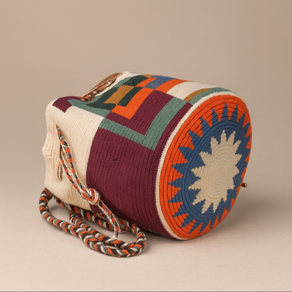 Handmade Medium Wayuu Ostrich Garnet