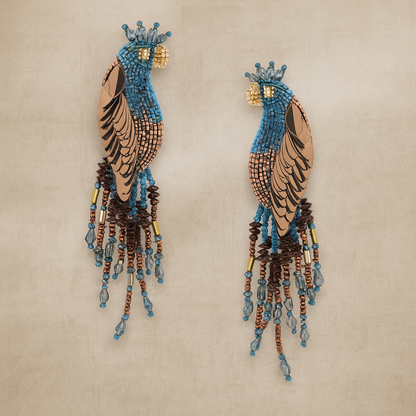 Peacock Earrings Blue