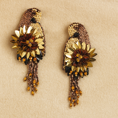 Parrot Earrings Bronze