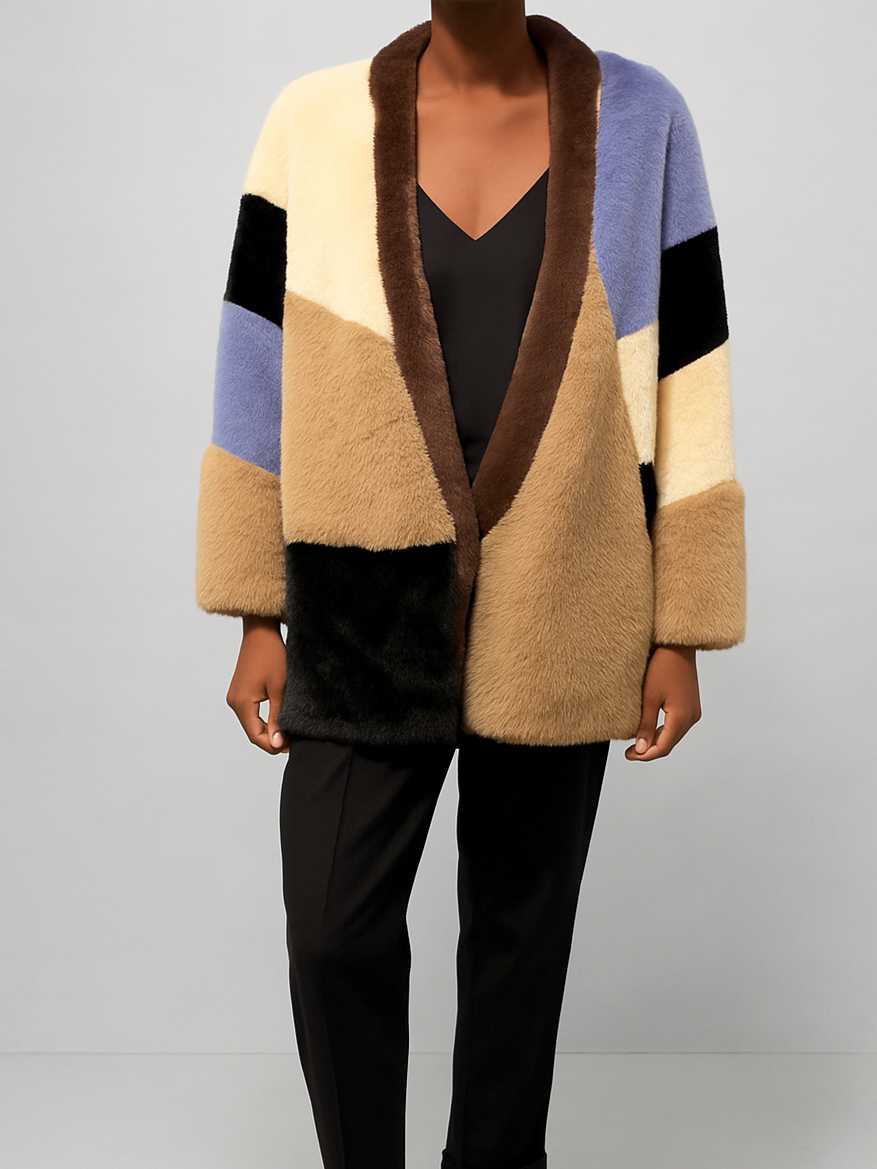 Faux Fur Multi Color Coat
