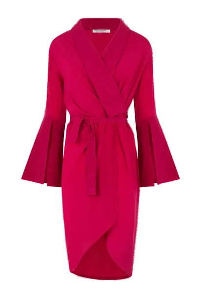 pink  dress with a belt