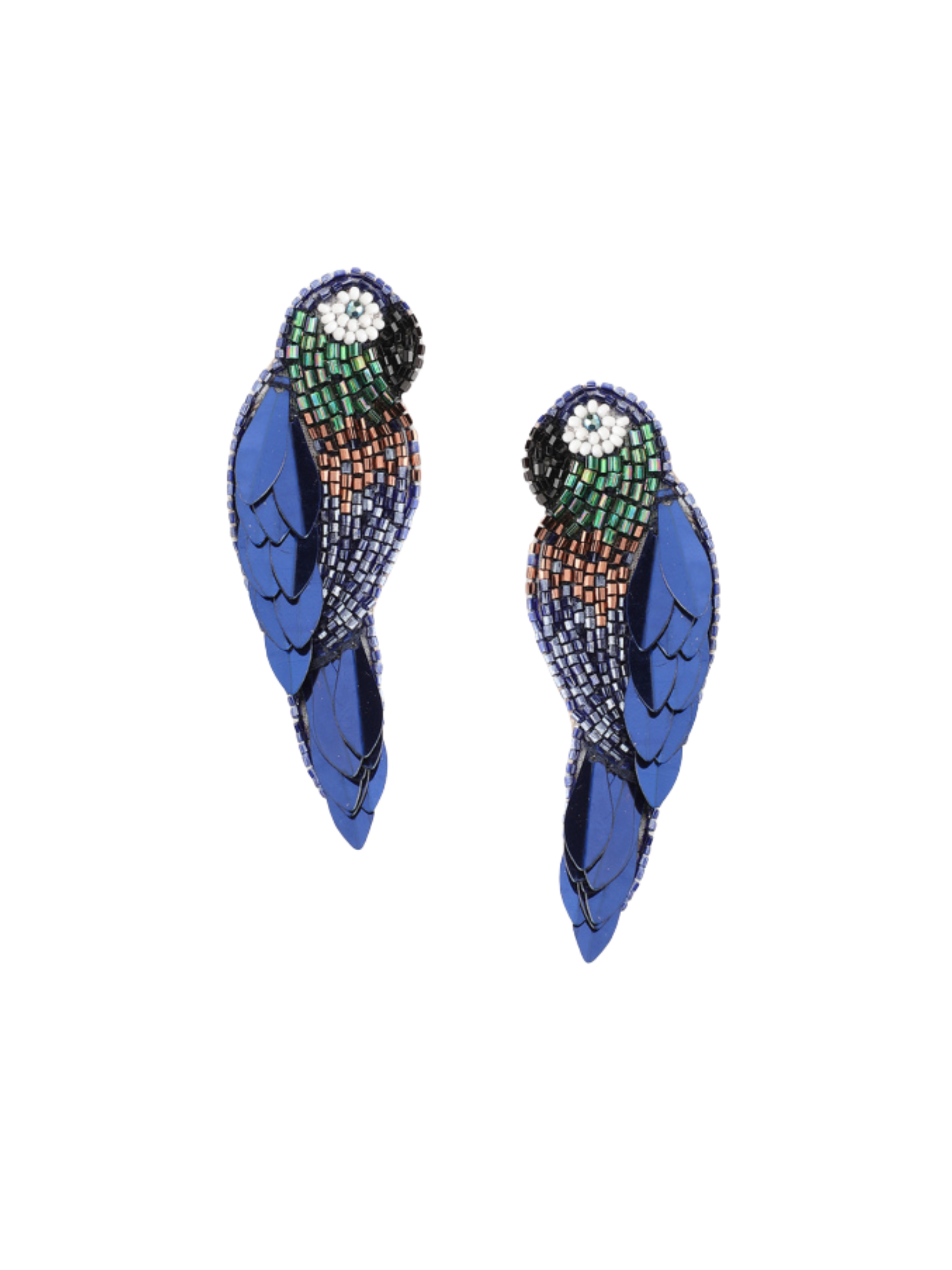 beaded parrot-shaped earrings 