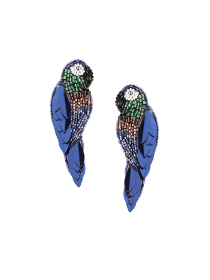 beaded parrot-shaped earrings 