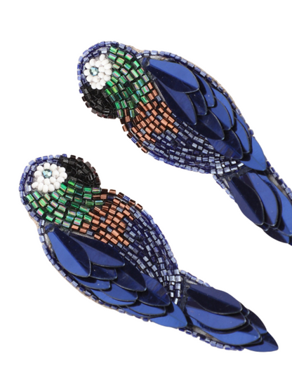 beaded parrot-shaped earrings 