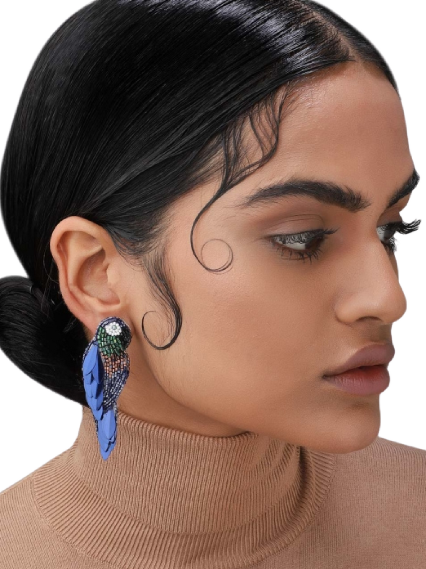 beaded parrot-shaped earrings 