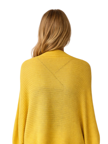 yellow cardigan