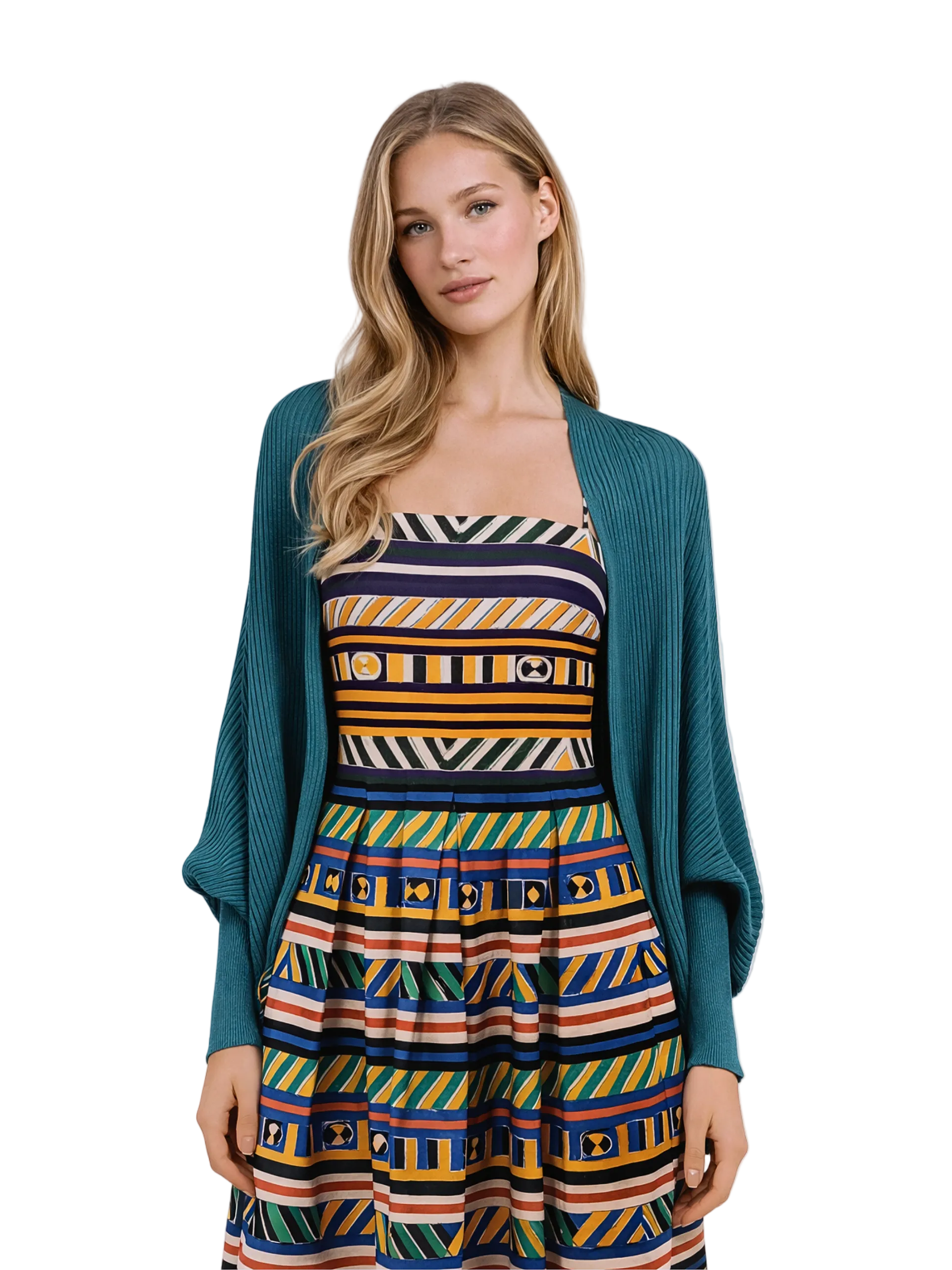 teal cardigan 