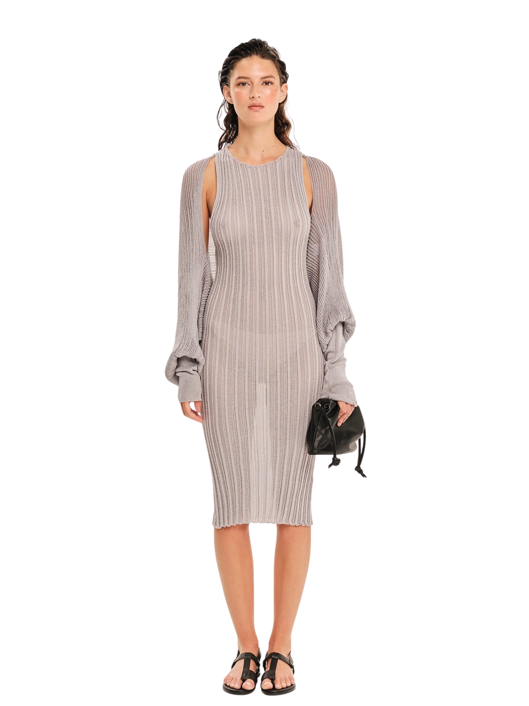 gray lurex sparkling cardigan