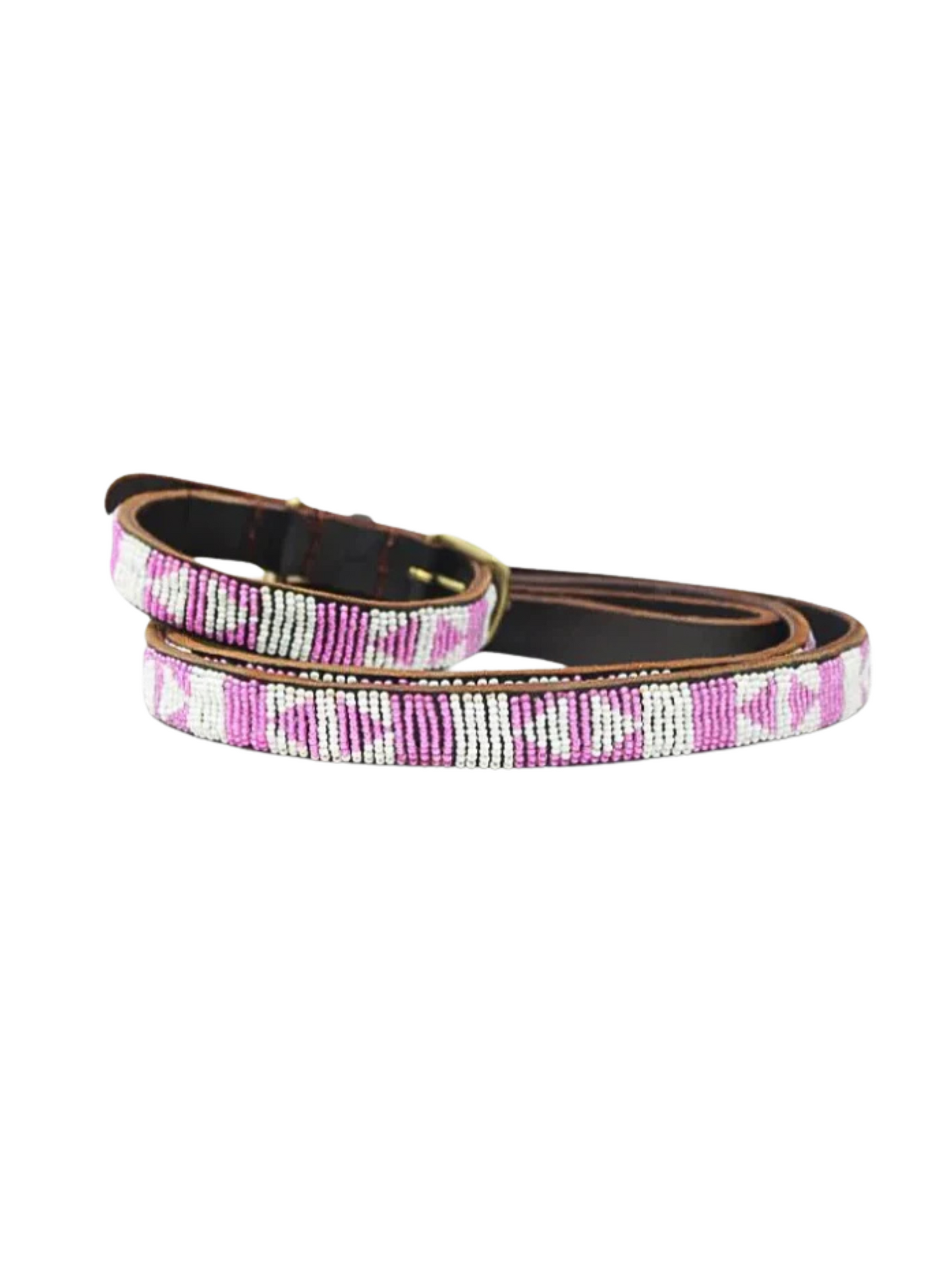 pink Beaded Dog Collar