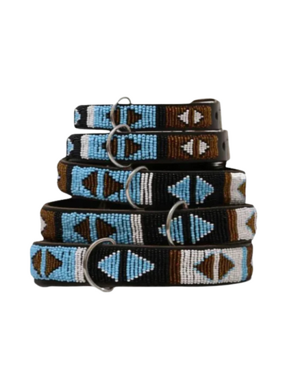 blue Beaded Dog Collar