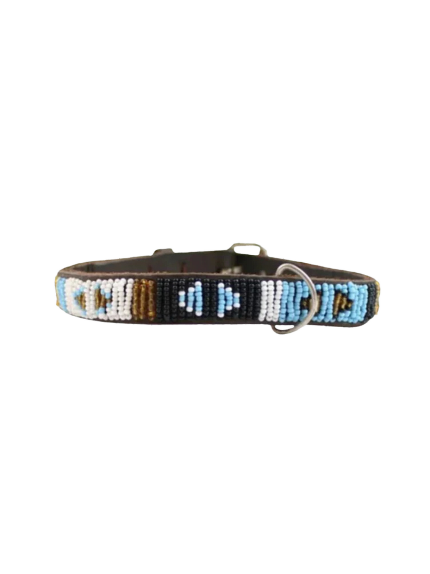 blue Beaded Dog Collar
