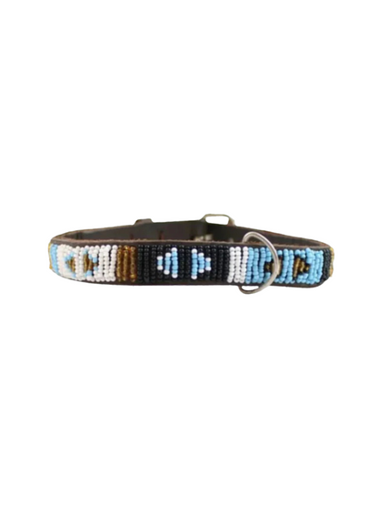 blue Beaded Dog Collar
