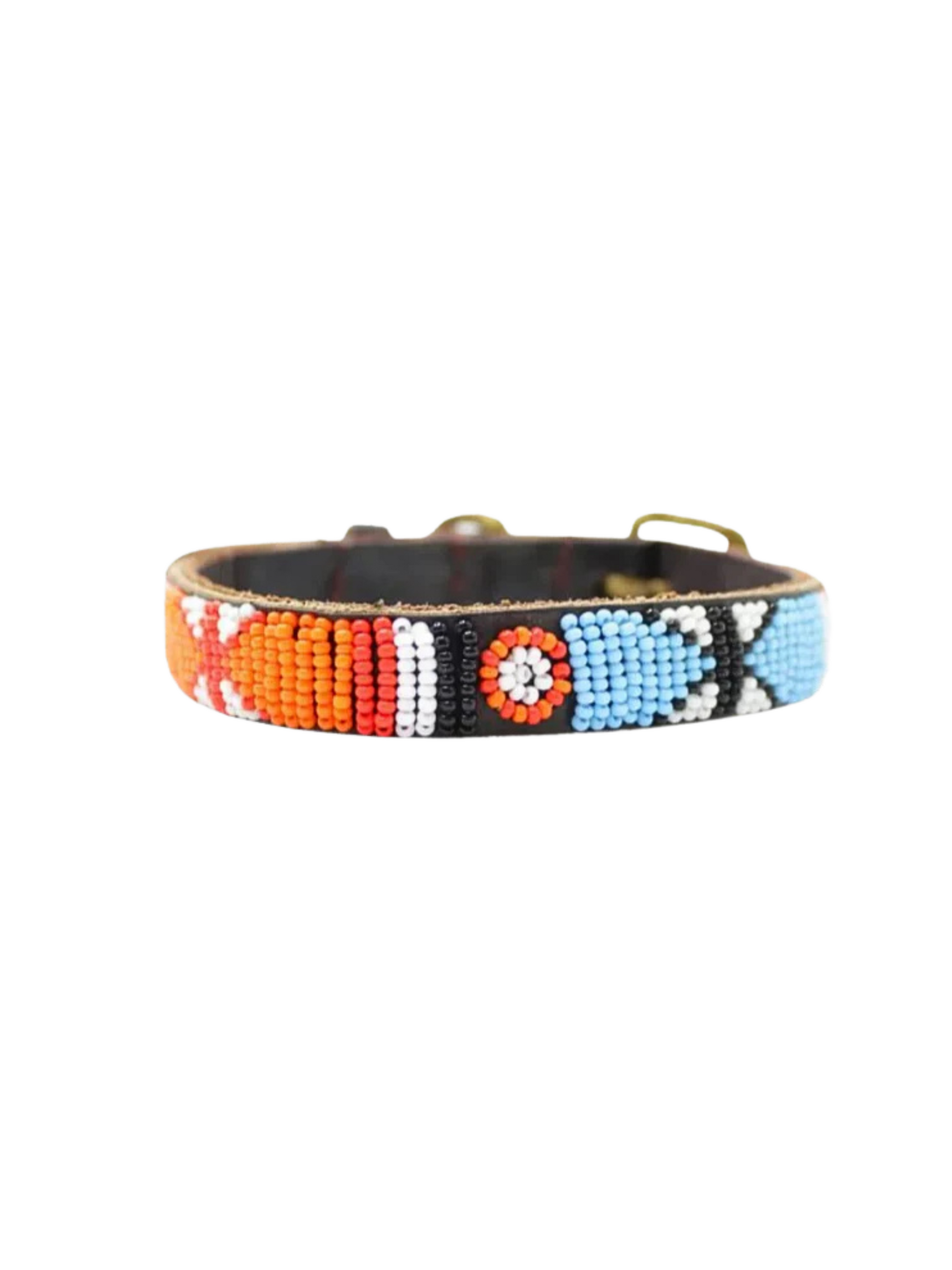 orange Beaded Dog Collar