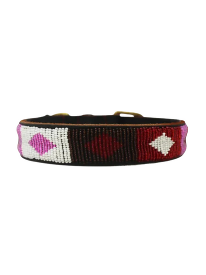 pink Beaded Dog Collar 