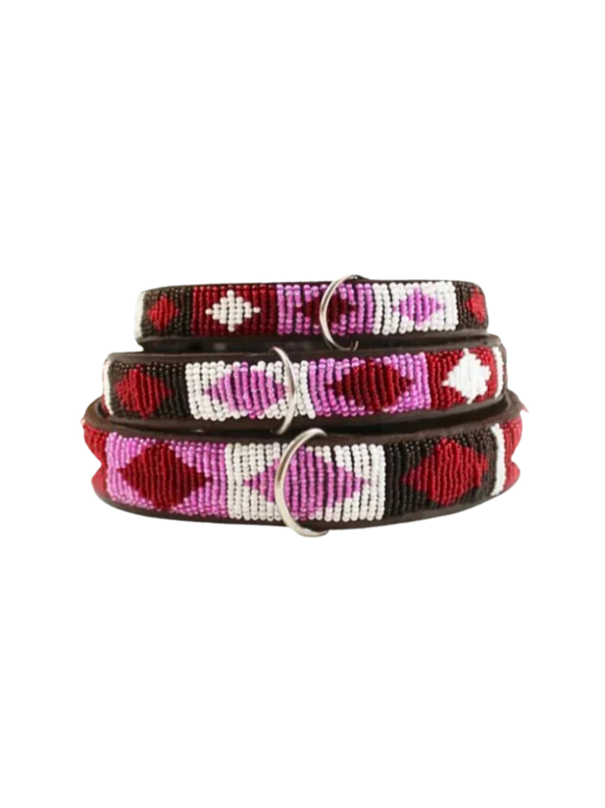 pink Beaded Dog Collar