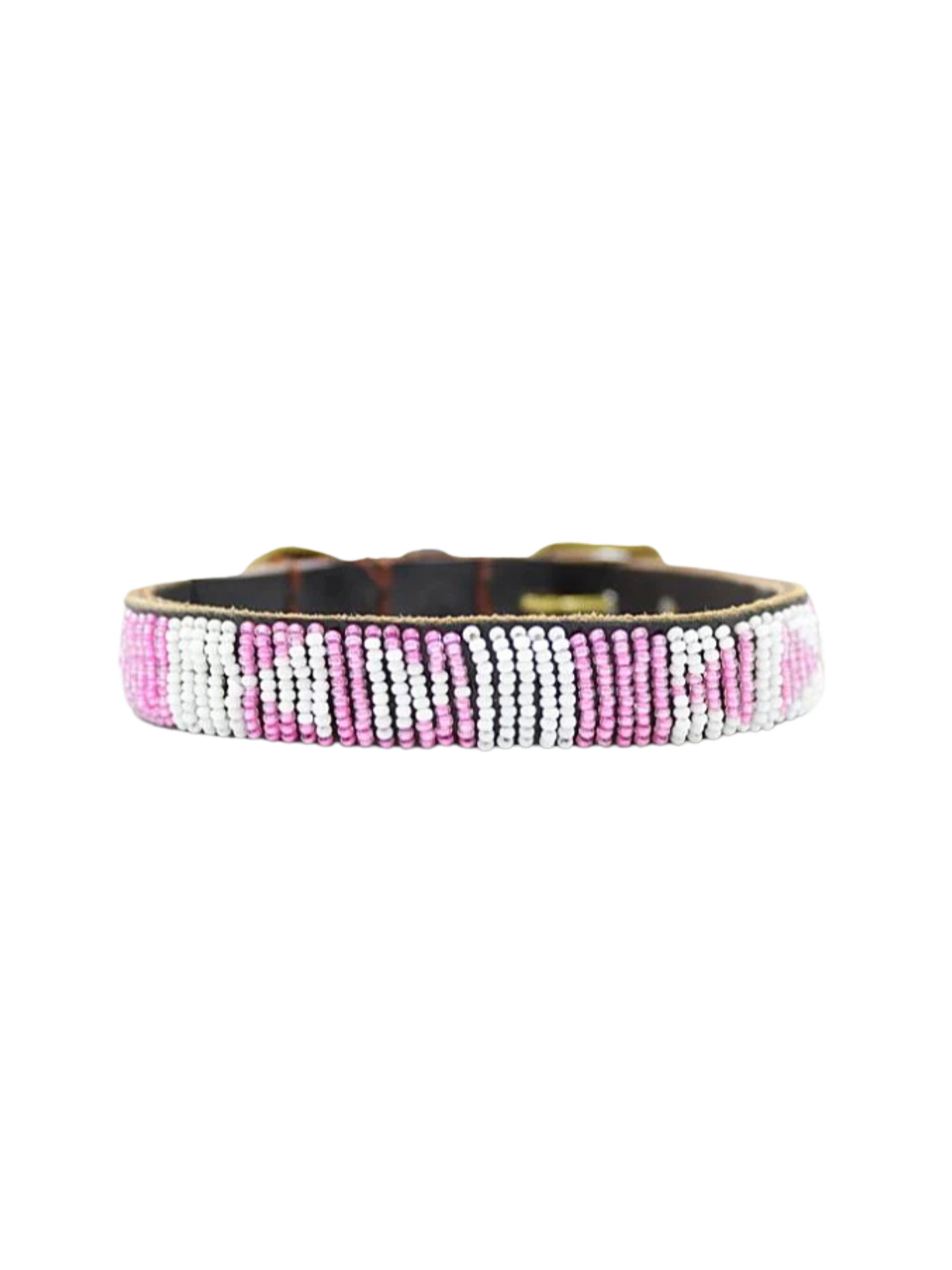 pink Beaded Dog Collar