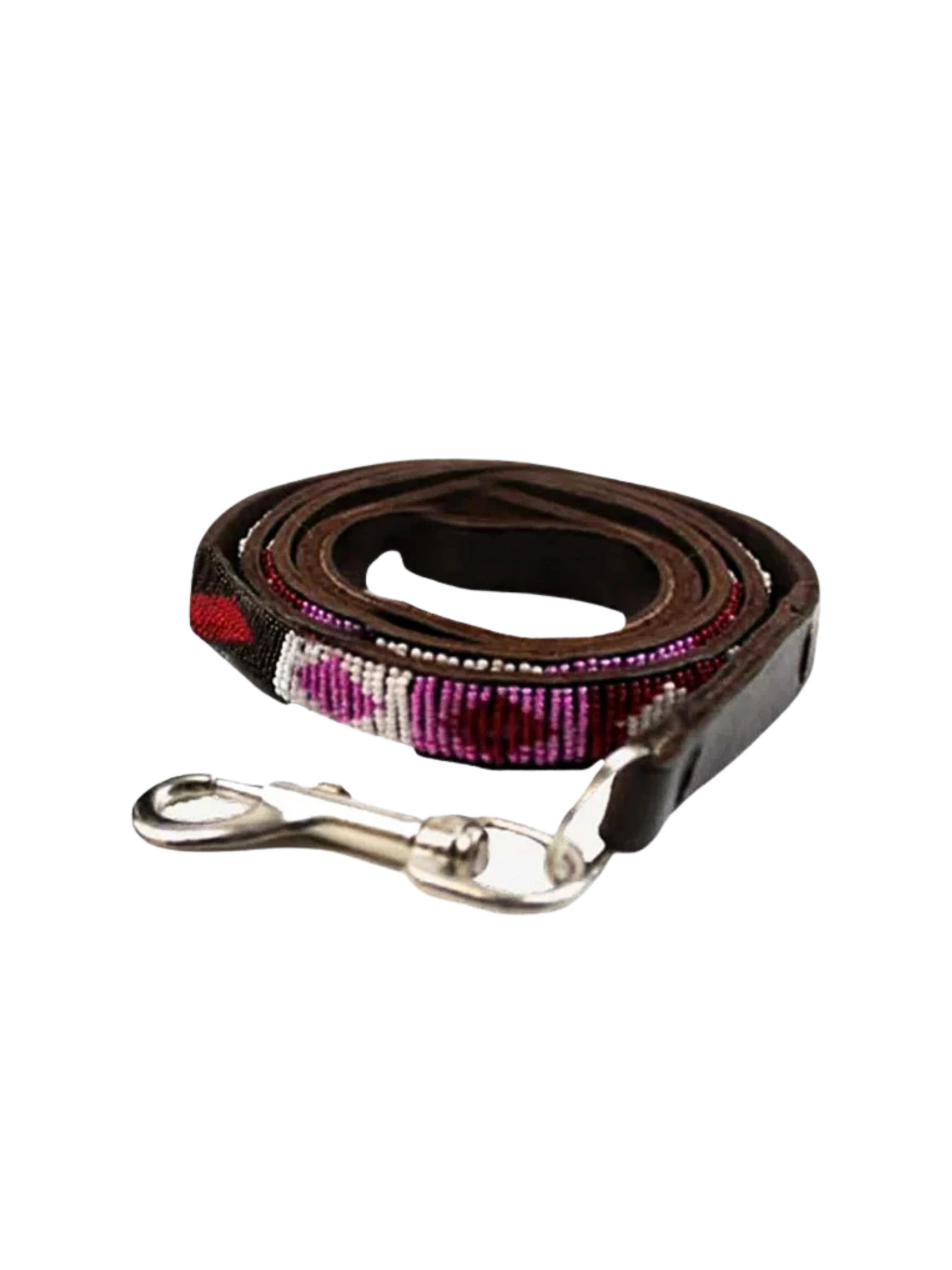pink Beaded Dog Lead 