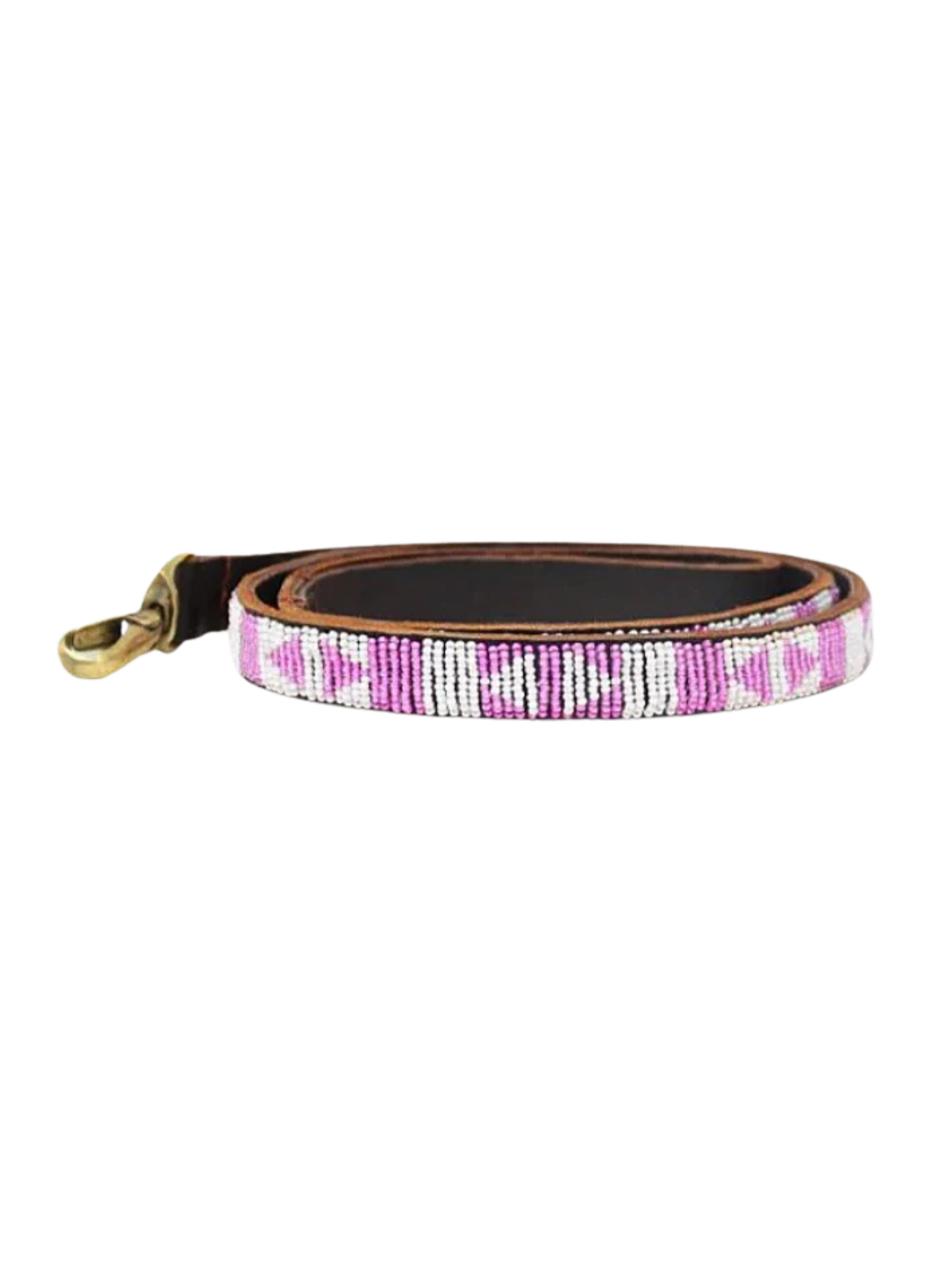 pink Beaded Dog Lead